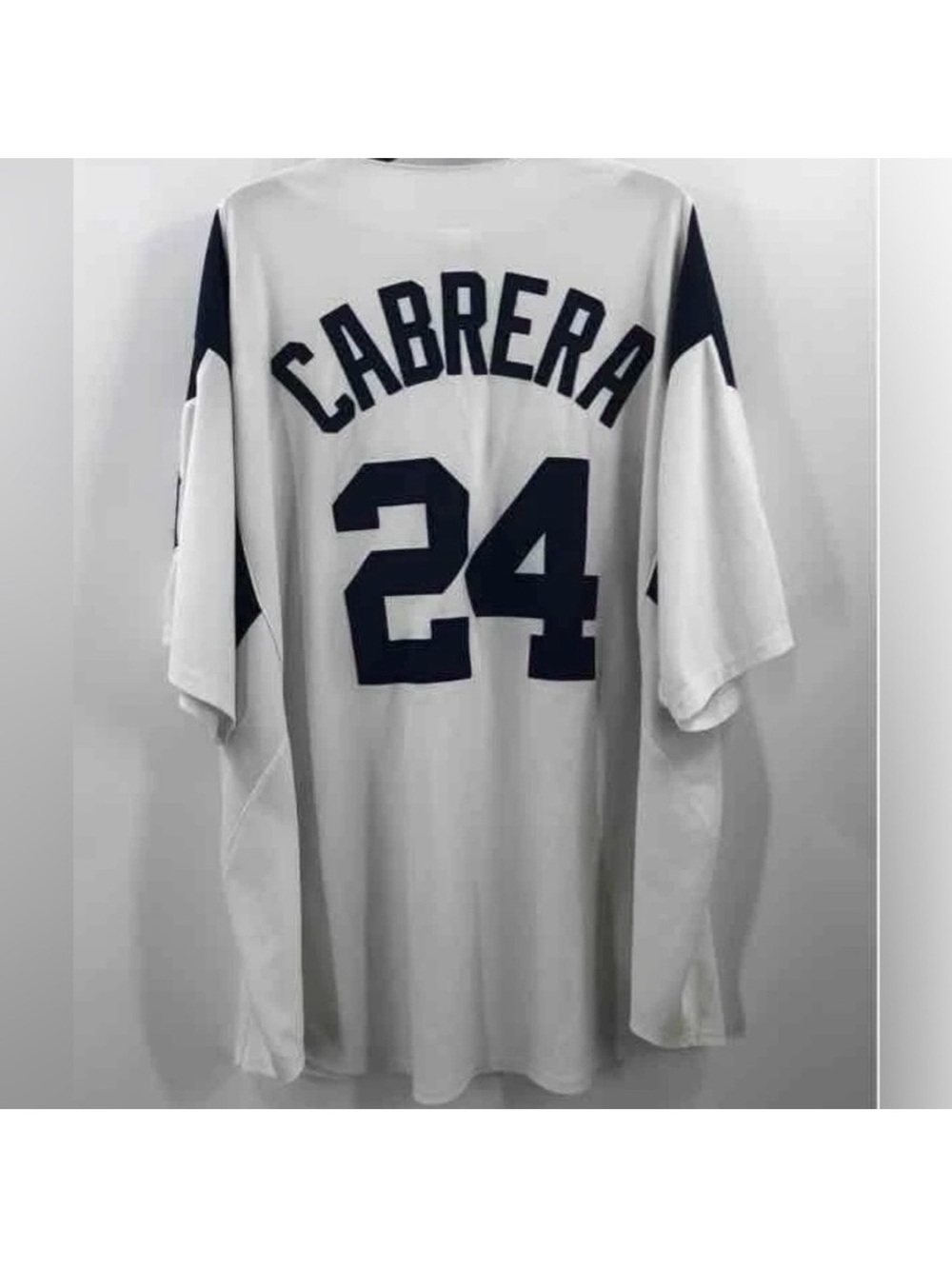Detroit Tigers #24 Miguel Cabrera Authentic White Throwback MLB Baseball Jersey